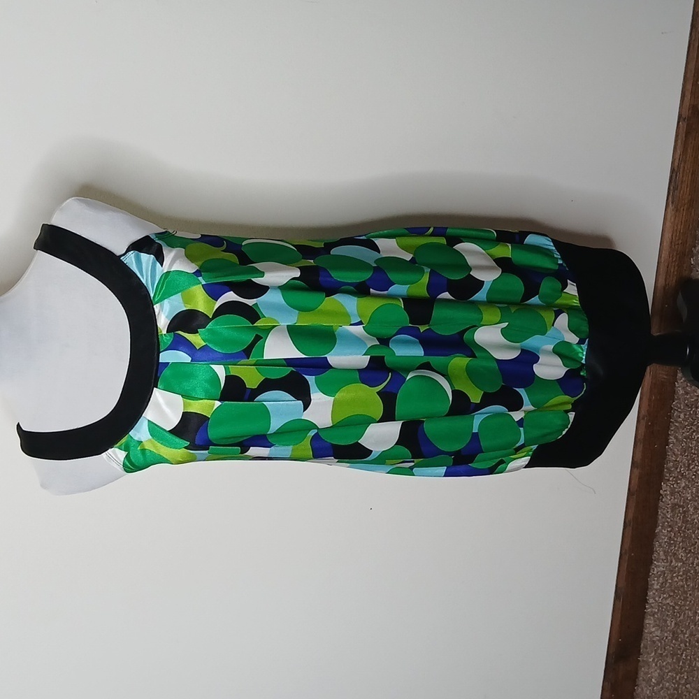 IZ Byer California circle print sleeveless scoop neck mini dress size small